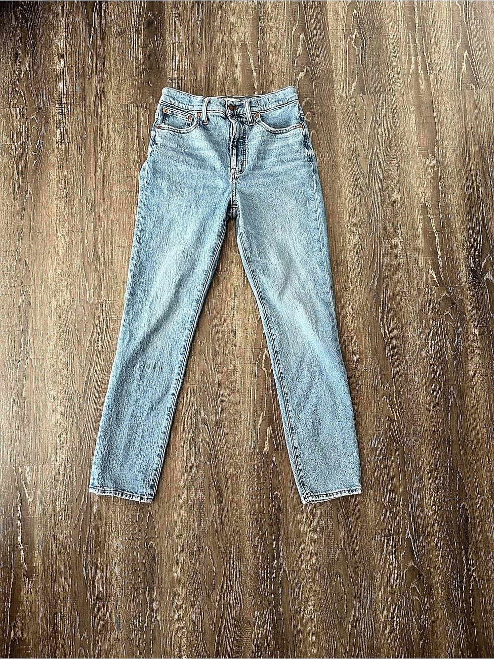 Madewell The Perfect Vintage Jean Straight Leg Jeans in Blue Size 28T Like New - Picture 2 of 6